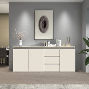 WHOUS Credenza Magic 3 ante e 3 cassetti centrali cashmere 200x40x80 cm