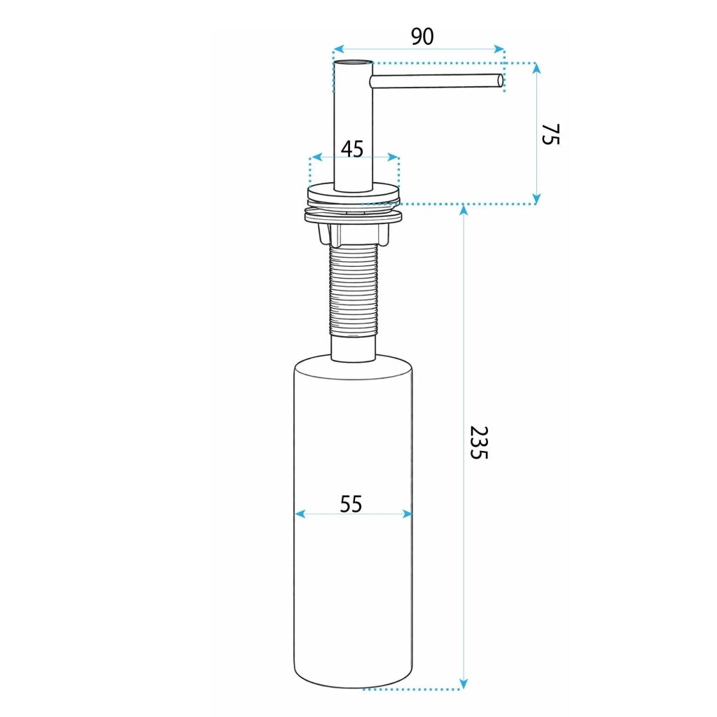 Dispenser Lavello Sapone Rea Erogatore Dex Black