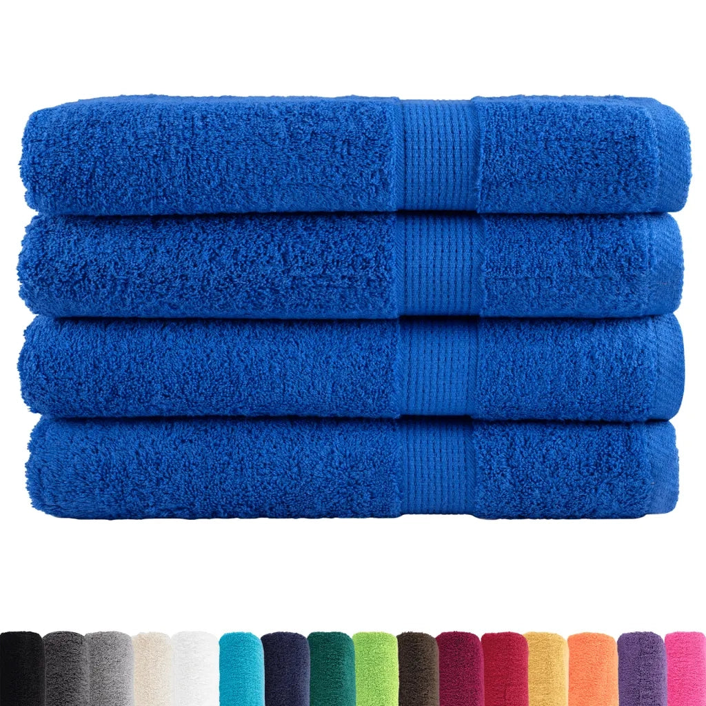 Asciugamani Premium SOLUND 4 pz | Teli per bagno Blu 100x200 cm 600 g/m2