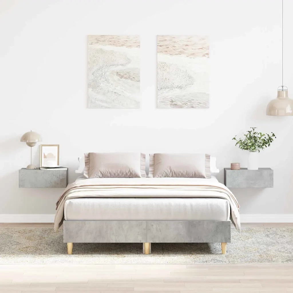 Struttura del letto-Giroletto Grigio cemento 193 x 123 x 25 cm