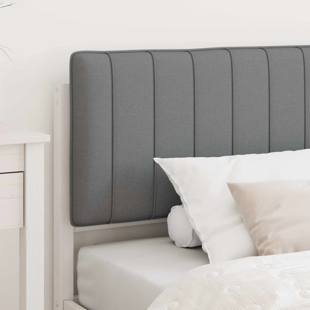 Letto con Testiera Rivestita Grigio chiaro 90 x 190 cm