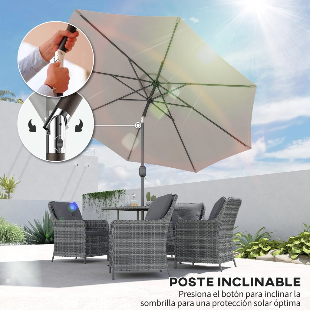 Ombrellone da Giardino con Manovella e Inclinazione ¨C Minimal ¨C Grigio 295x250 cm