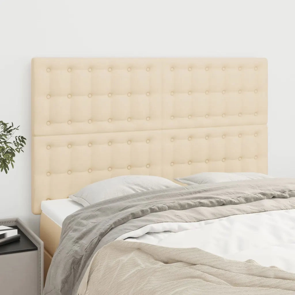 Testiera | Testata Crema 144x5x118/128 cm Tessuto