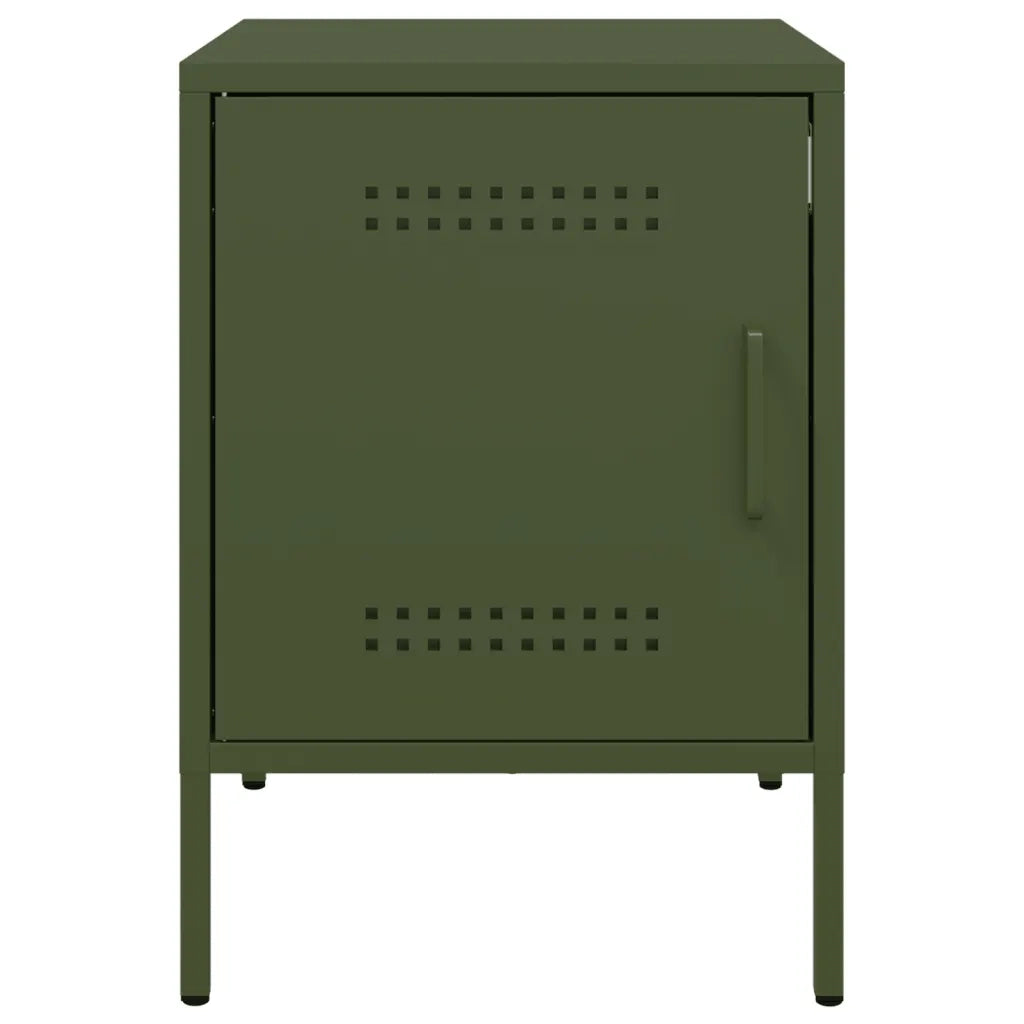 Comodini 2 pz Verde Oliva 36x39x50,5 cm in Acciaio 842919