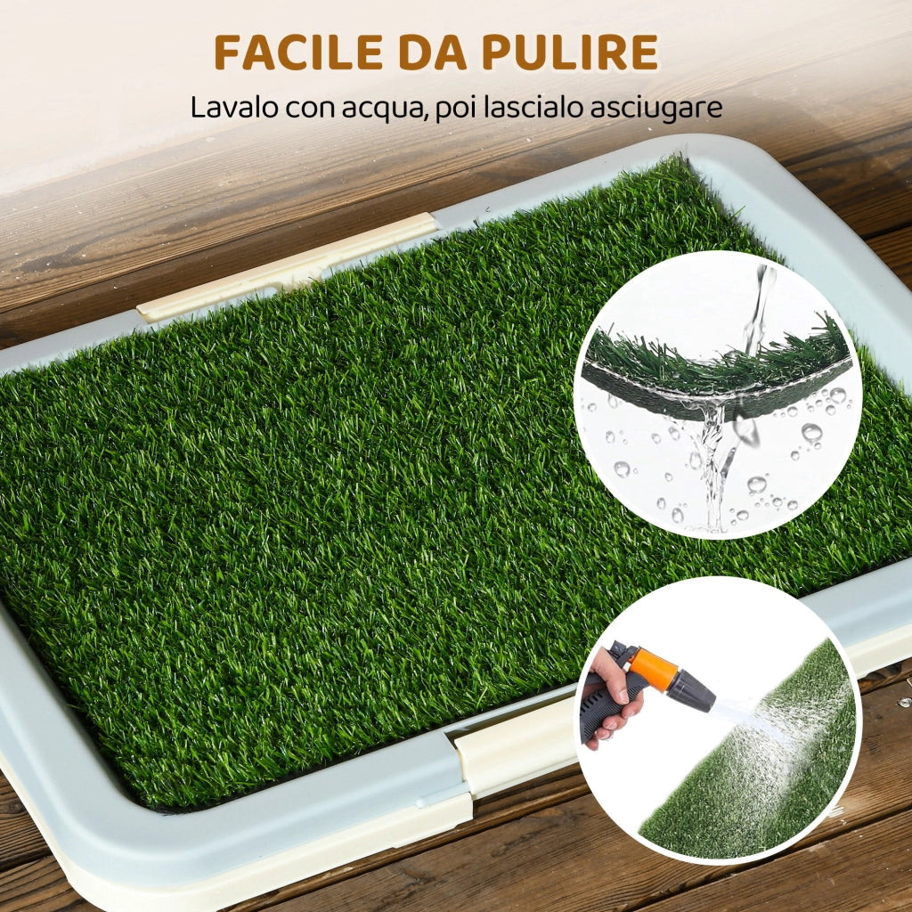 Lettiera per Cani 3 Strati con Prato Sintetico ¨C Xylo ¨C 46.5x34x5cm