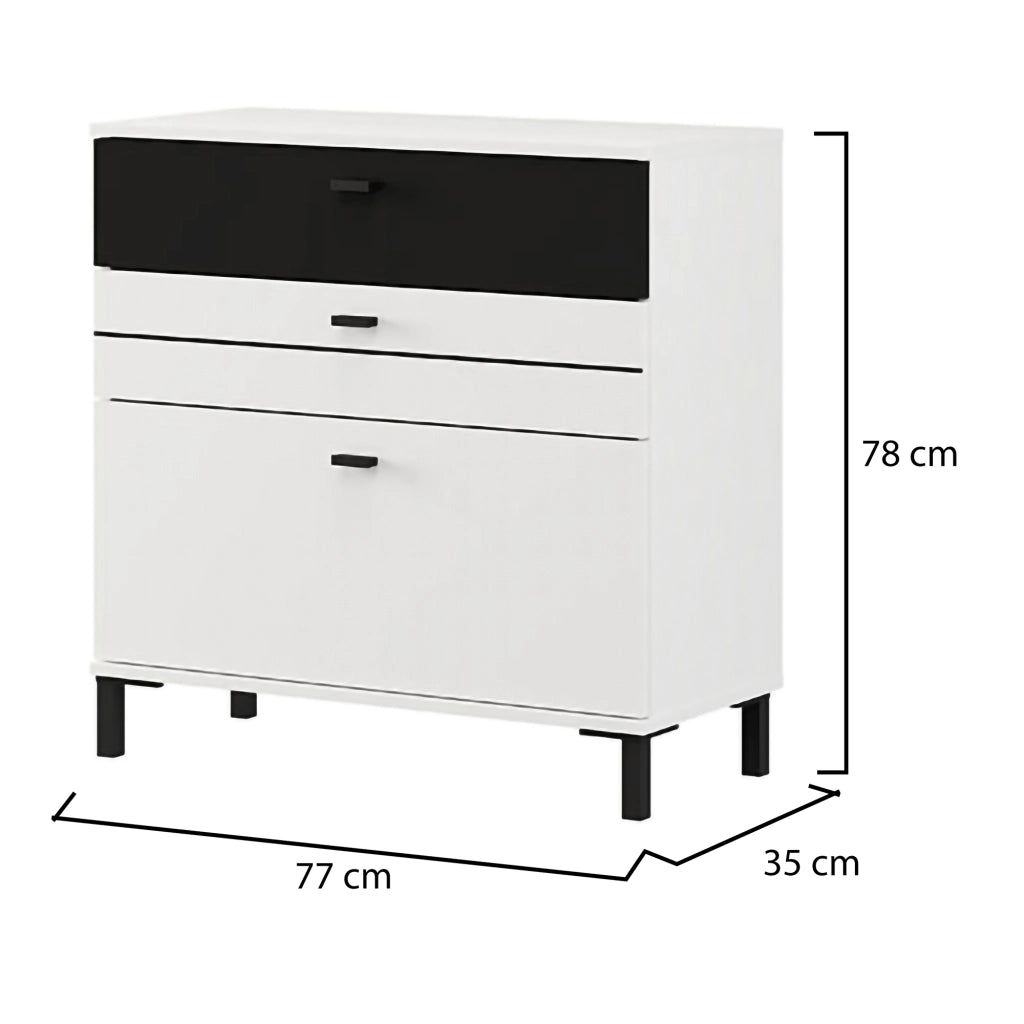 Madia Diani, Credenza un Ripiano, 77x35x78h cm Bianco