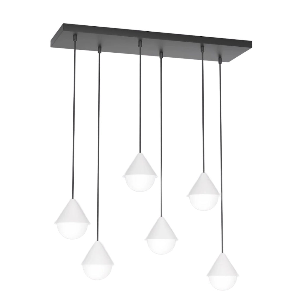 Lampada a sospensione GIRO 6xG9 bianco/nero Emibig