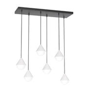 Lampada a sospensione GIRO 6xG9 bianco/nero Emibig