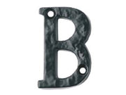 LETTERA ALFABETO B IN FERRO NERO OPACO