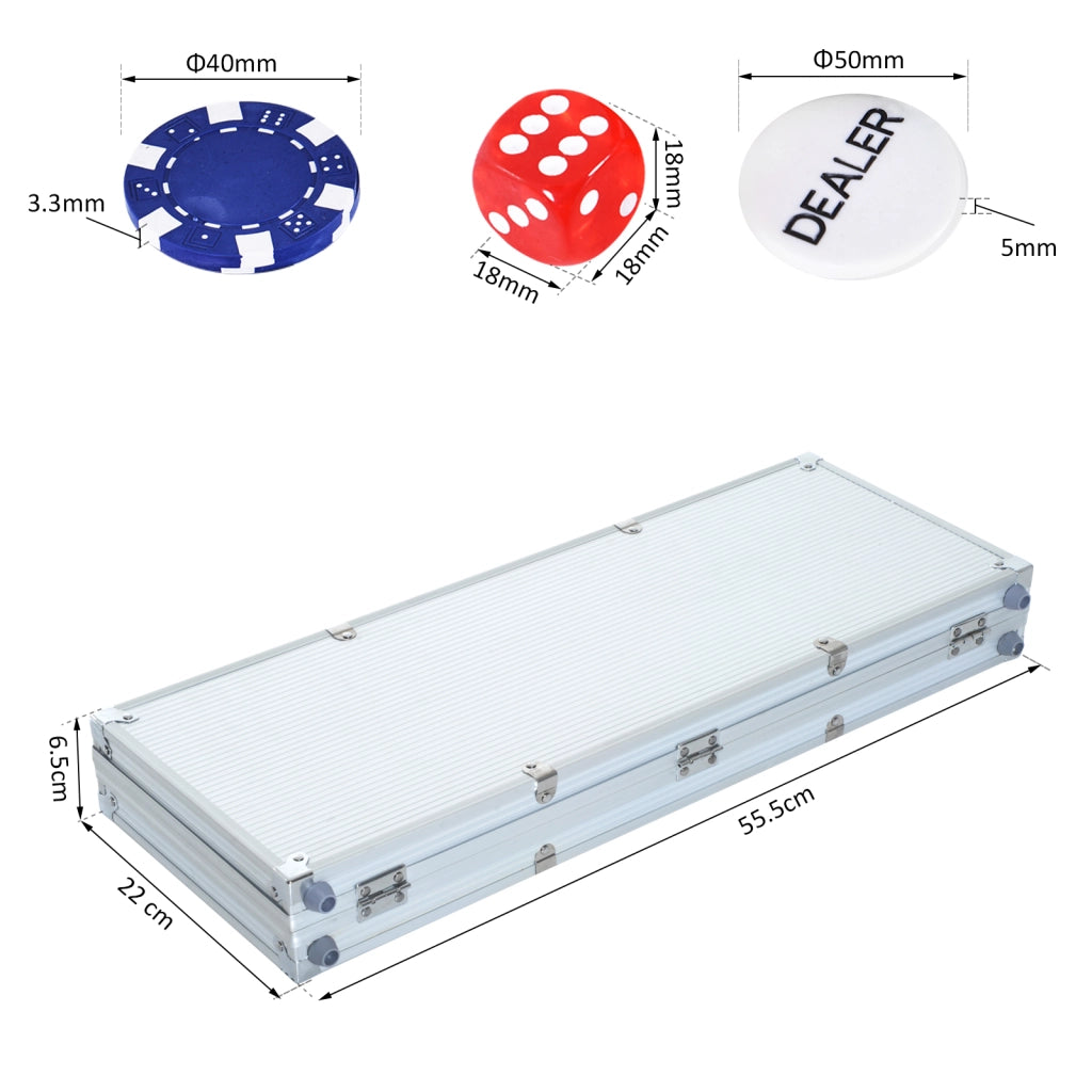Easycomfort Valigetta Poker Professionale in Alluminio, Set Poker con 500 Fiches e 2 Mazzi per Texas hold'em e Blackjack