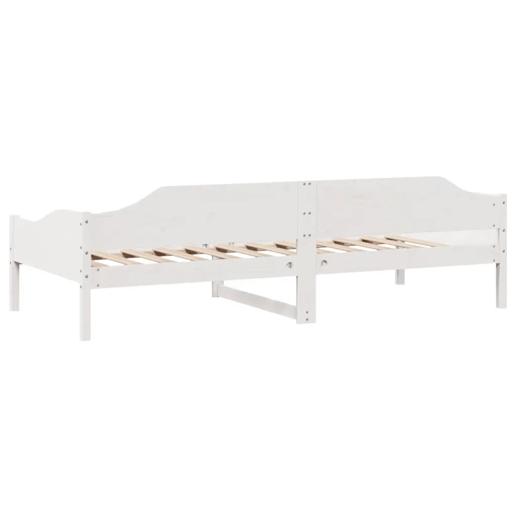 Letto senza Materasso-Struttura Letto Bianco 90x190 cm in Legno Massello Pino 938001