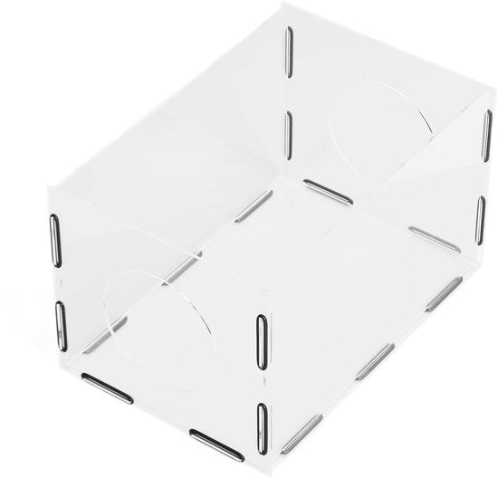 Scatola di pulizia per tavolo - chiusa - aspirazione di polvere - lavorazione del legno - materiale acrilico - 30 x 20 x 18 cm - 5 x piastra acrilica - cintura elastica