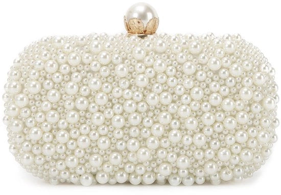 Borsa da sera elegante per la sposa con decorazione in perle per matrimoni e feste formali