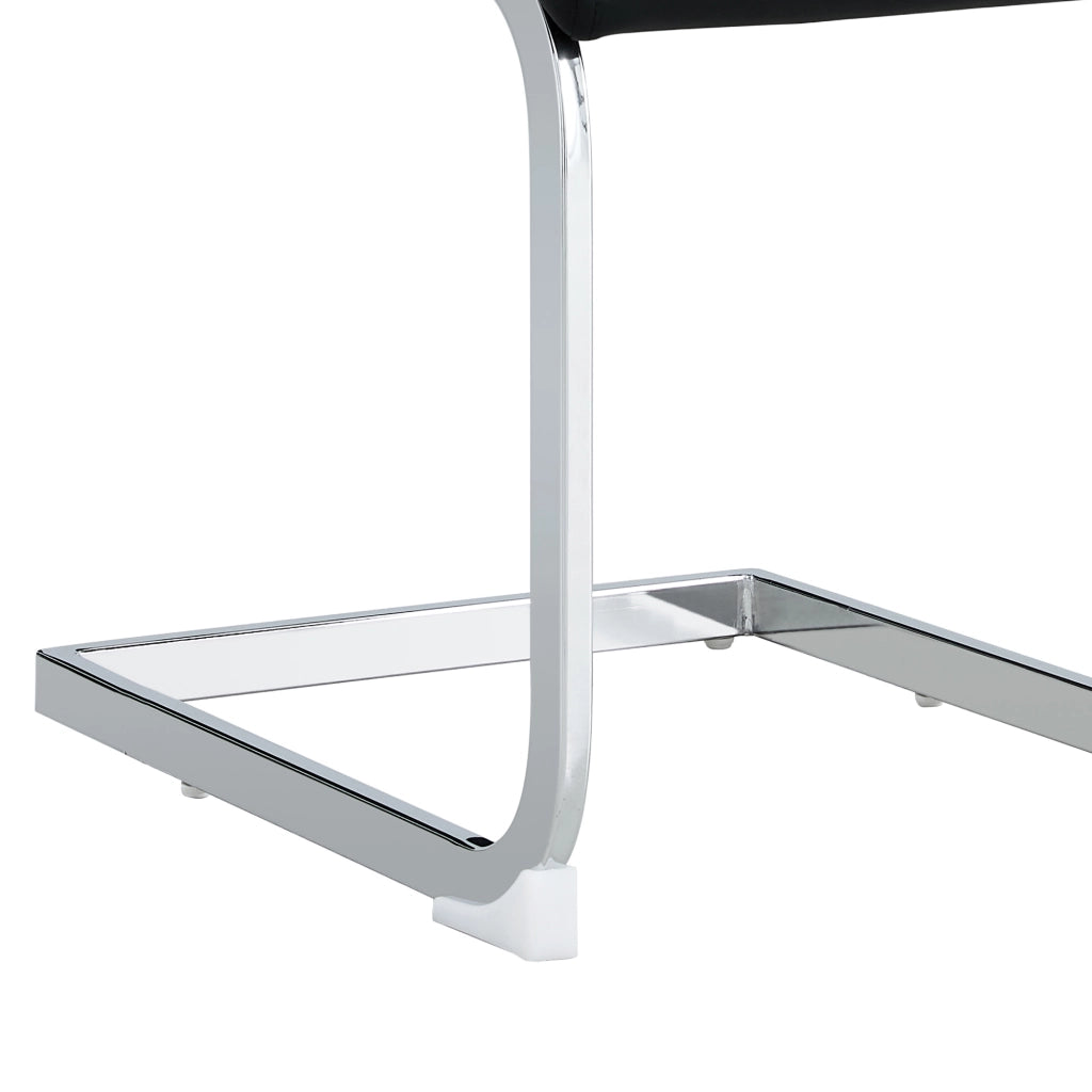 Sedia da pranzo moderna ergonomica, nera, struttura in metallo