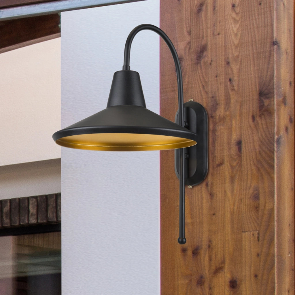 Lampada a Muro 'Kirkcaldy' Applique con Paralume a Sospensione - Metallo - Nero/Ottone [lux.pro]