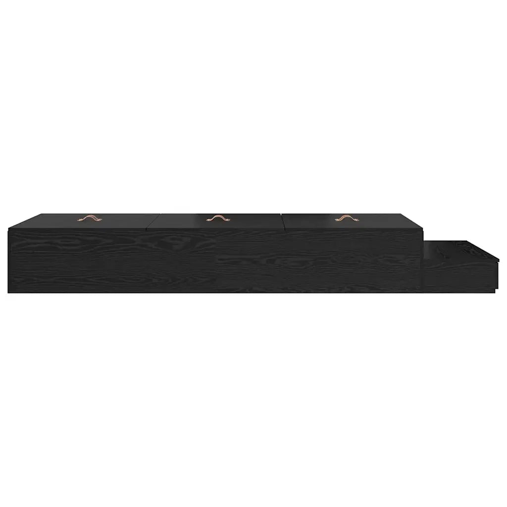 Struttura letto con contenitore con cassetto Rovere Nero 90 cm 3335606