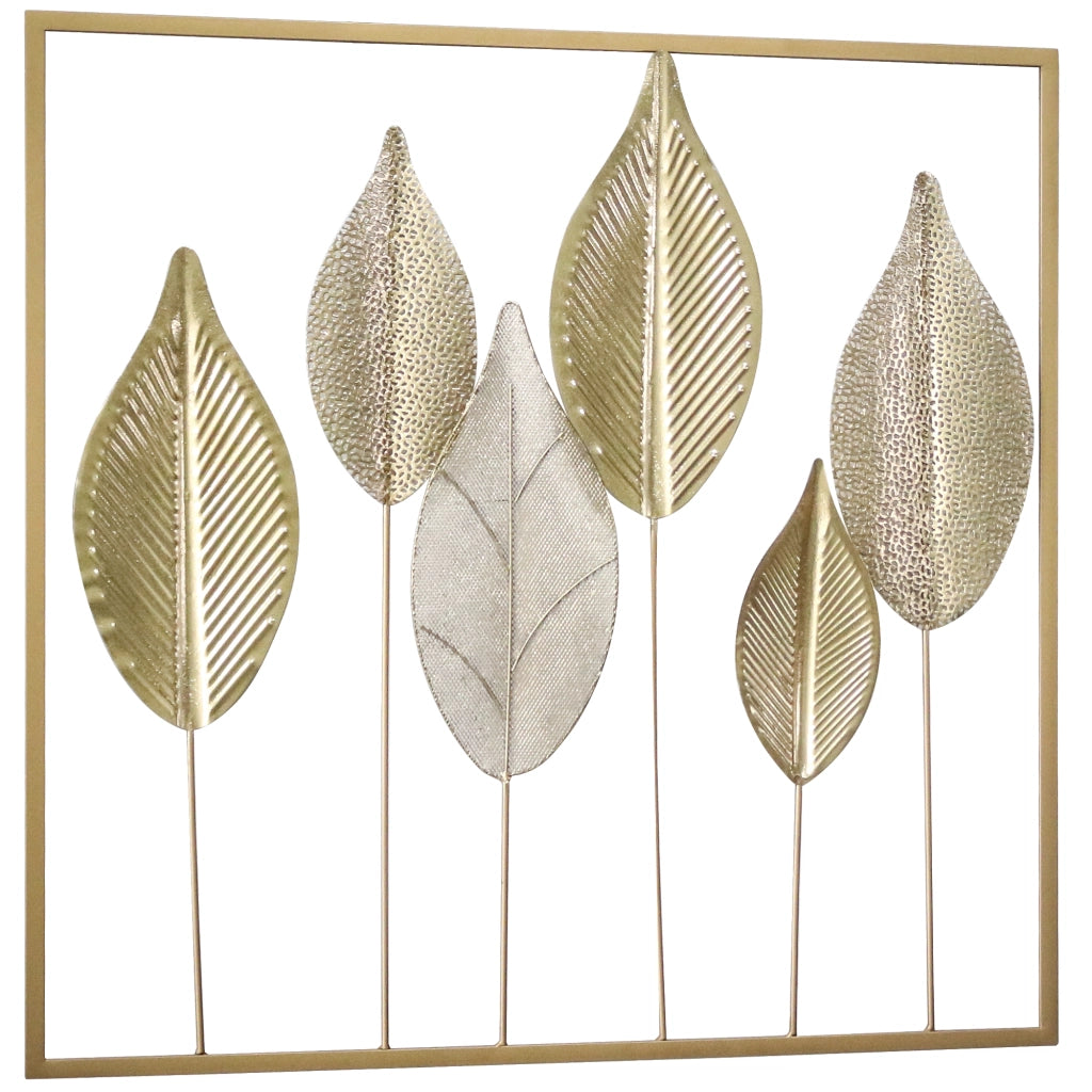 Decorazione Parete Foglie Metallo ¨C Xylo ¨C Dorato Stile Moderno