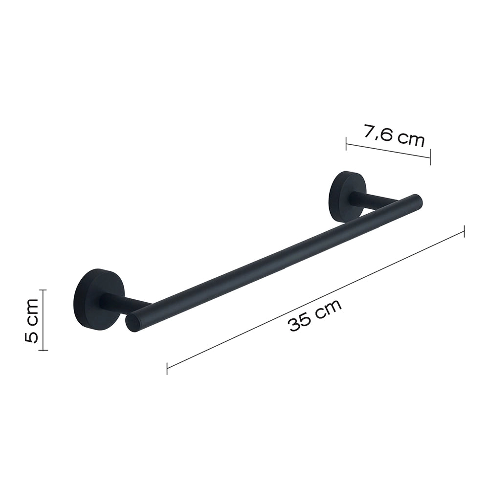 Portasalviette a muro 35 cm Gedy in acciaio nero opaco | Eros