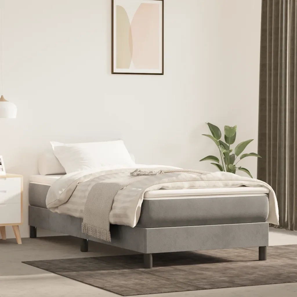 Materasso a Molle Insacchettate Rigidità Media Grigio Chiaro 100x210x20 cm in Velluto 4016570