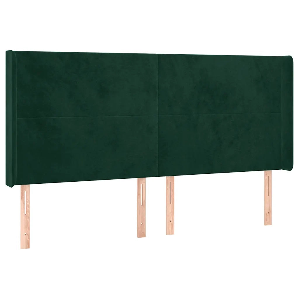 Testiera | Testata a LED Verde Scuro 183x16x118/128 cm in Velluto