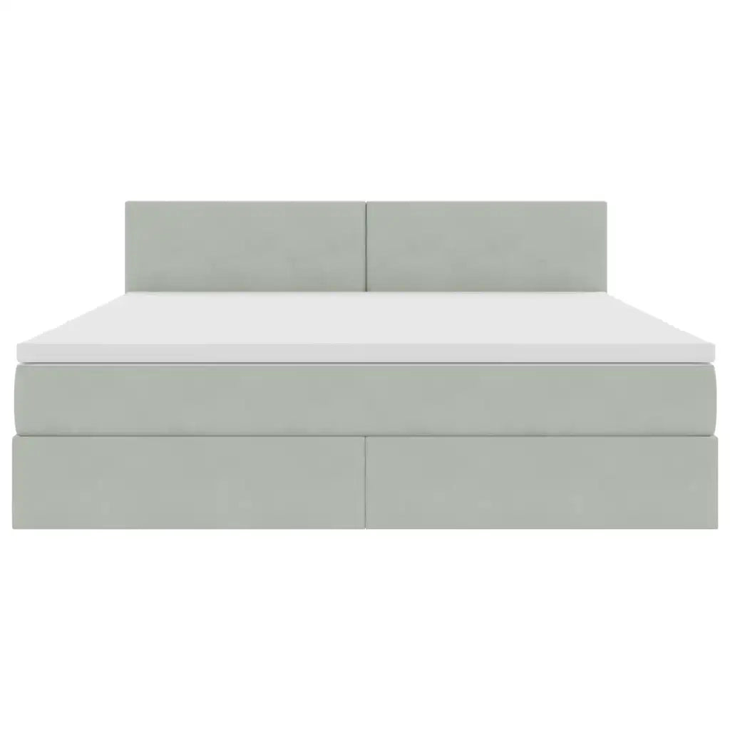 Letto con Contenitore Grigio chiaro 180 x 200 cm Velluto