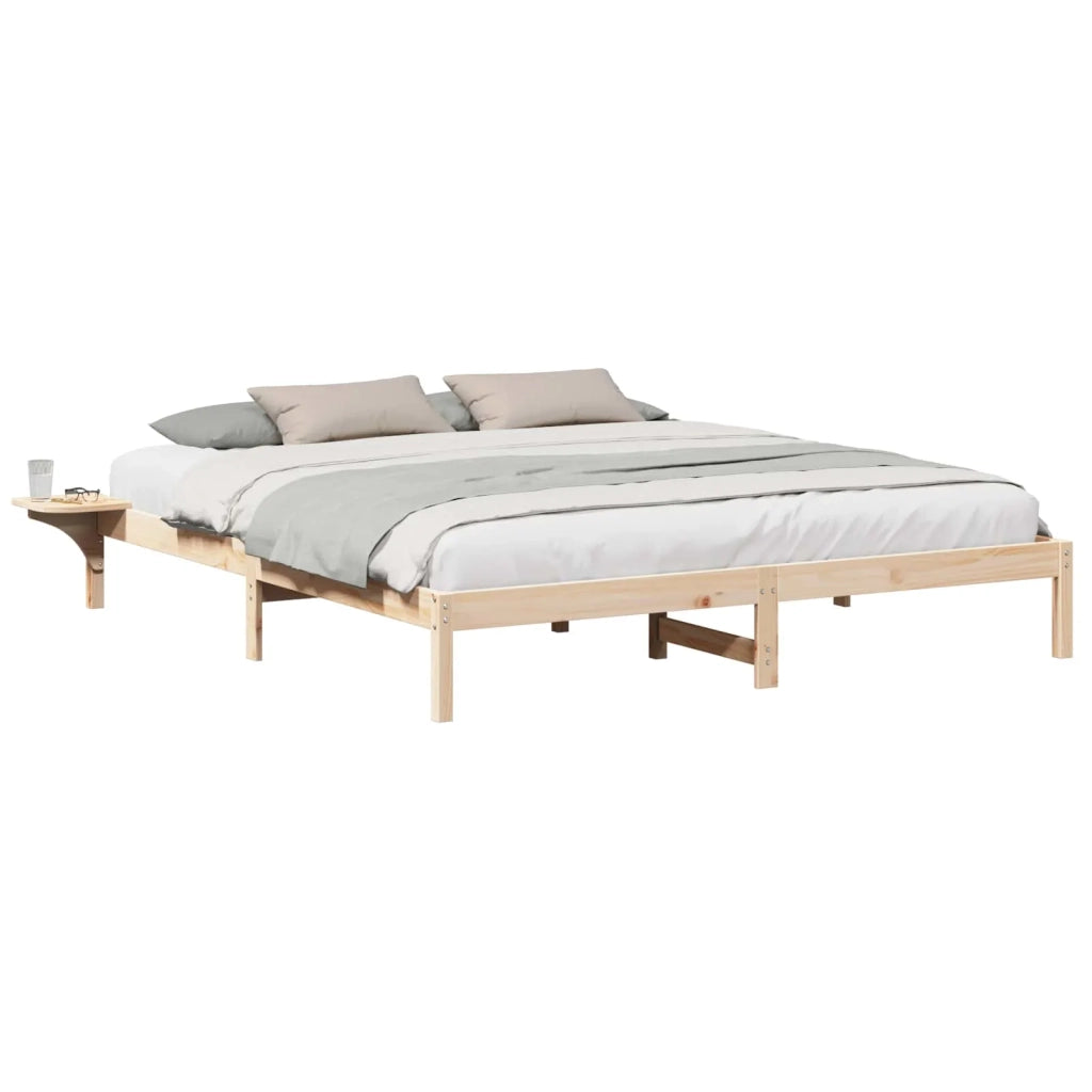 Struttura del letto Naturale 200 x 200 cm Pino massello 873175
