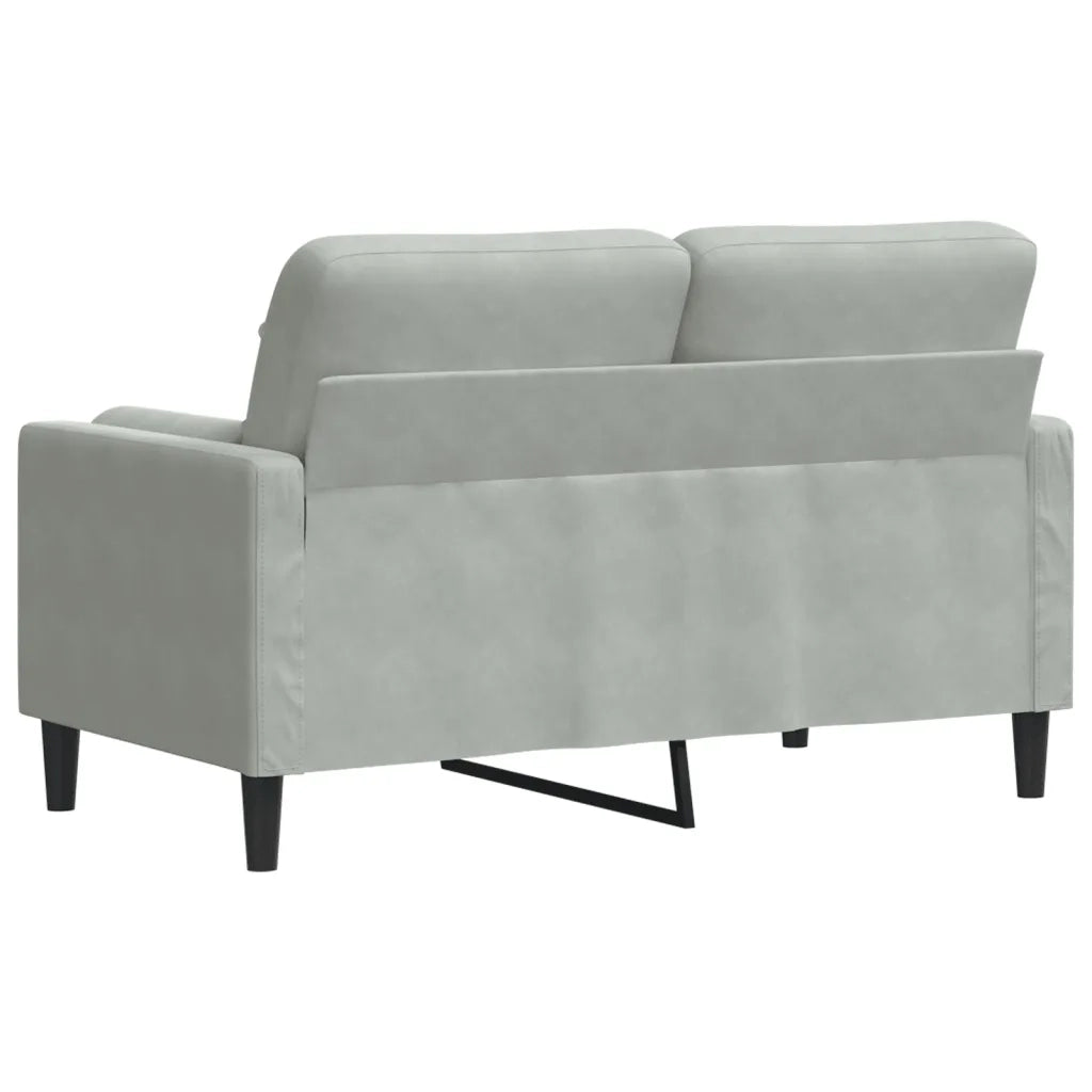 Divano a 2 Posti con Cuscini-Sofa 2 Posti con Cuscini Grigio Chiaro 120 cm in Velluto 788118
