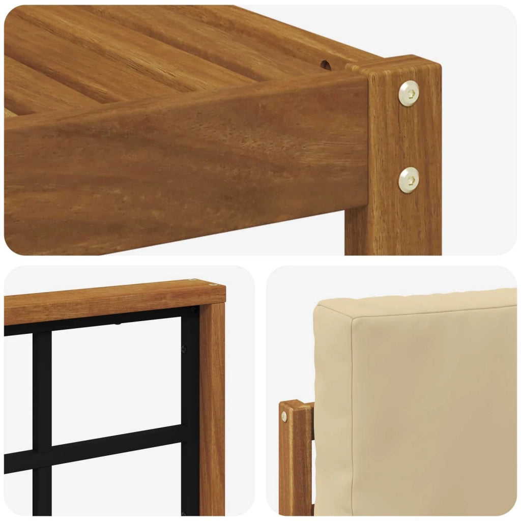 Set di divani da esterno con cuscino 10 pcs Naturale e Beige 3367031