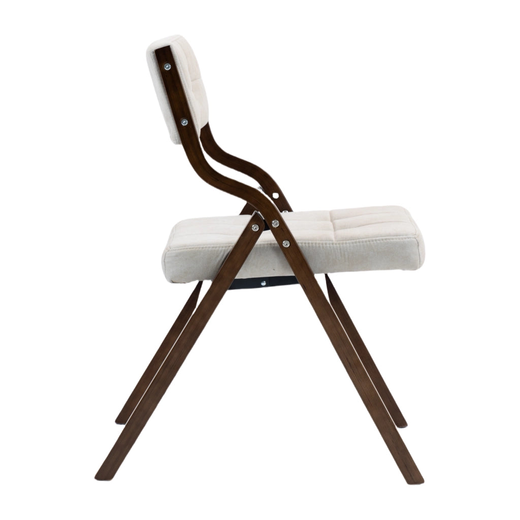 Sedie Pieghevoli Imbottite con Cuscino ¨C MINIMAL ¨C Set 2 Pezzi, Legno, Crema