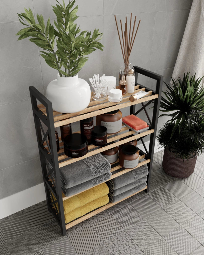 Libreria in legno "Plastic" - 46 x 18 x 64 cm - Nero