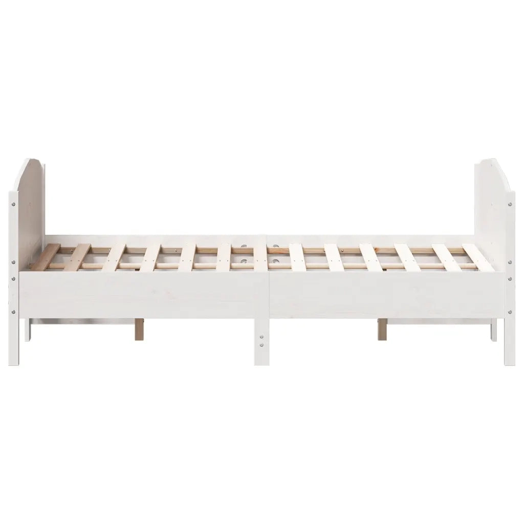 Letto matrimoniale | Letto per adulti | Letto senza Materasso Bianco 120x190 cm Legno Massello di Pino