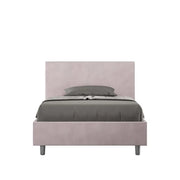 Letto una piazza e mezza senza rete imbottito 120x190 microfibra glicine Adele
