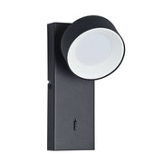 Applique moderna nera tonda LED 1,8W Italux interruttore