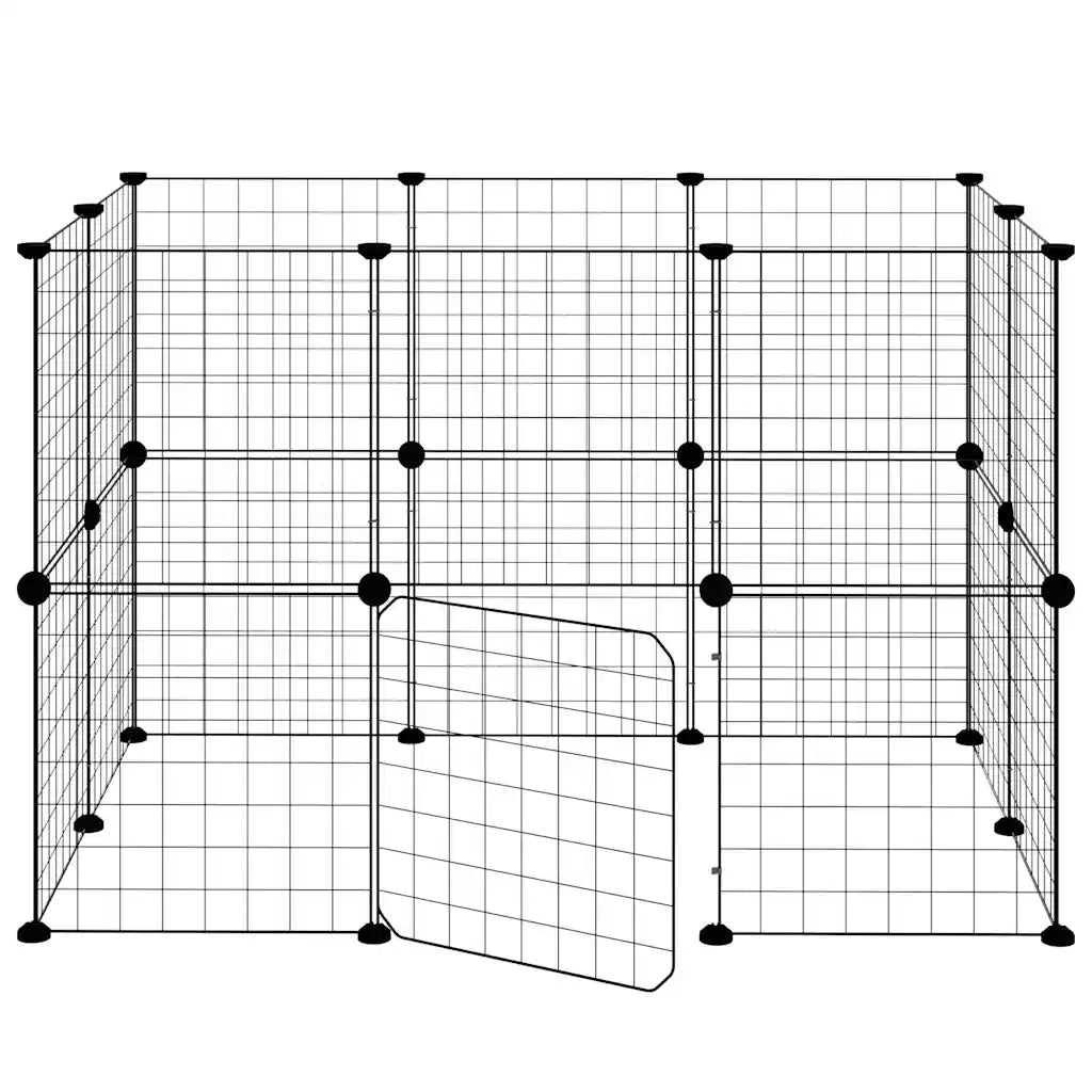 Gabbia per Animali 20 Pannelli con Porta Nera 35x35 cm Acciaio CFW6155862