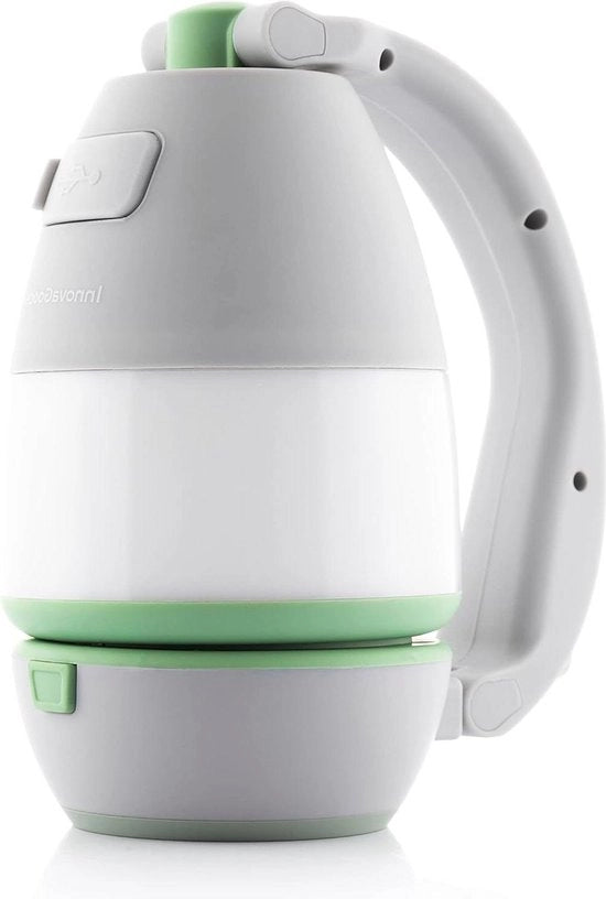 Lampada da Campeggio Multifunzionale con Batteria Ricaricabile 1500mAh LED Lampada da Tasca con Portata di 200m Lampada da Scrivania e Lampada da Tavolo Ripiegabile e Leggera Colore Verde Grigio con Due Impostazioni di Luminosità