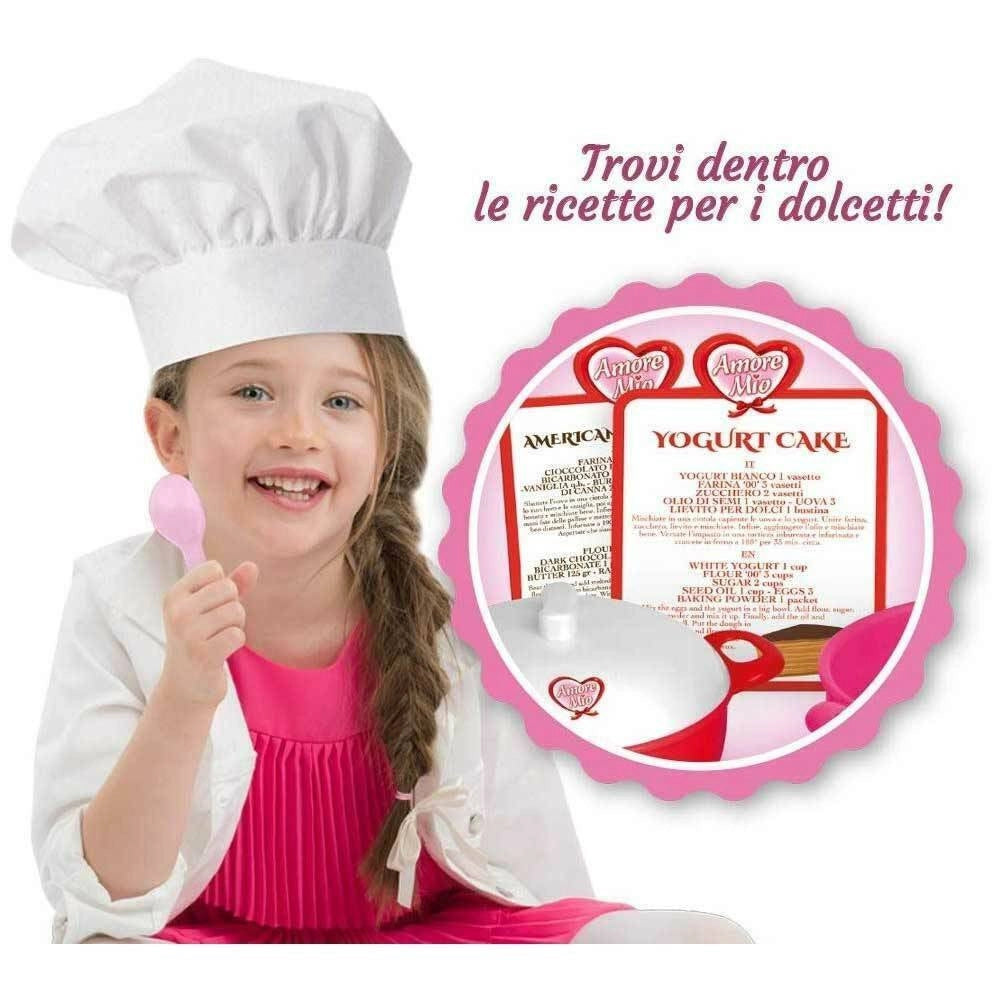 Trade Shop - Amore Mio Cucina Giocattolo Per Bambini 80cm Con Accessori Gioco E Ricettte -