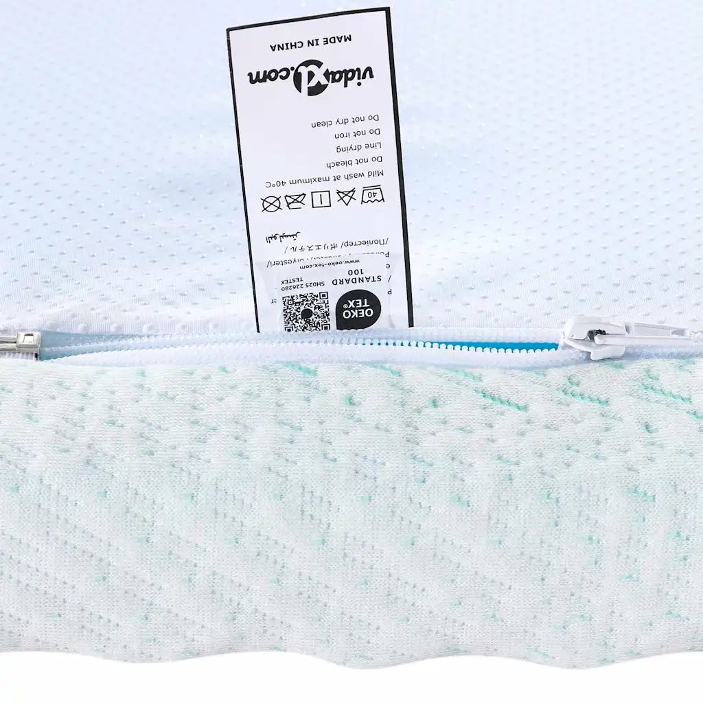 Topper per materasso Bianco e Verde 100 x 200 cm 4106147