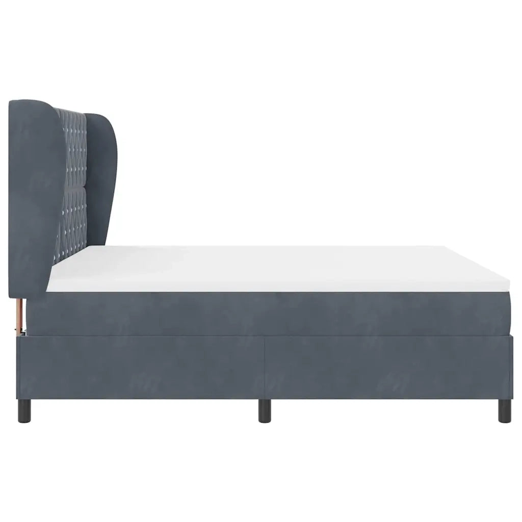 Letto a molle con materasso Grigio scuro 200 x 180 cm Velluto 3340887
