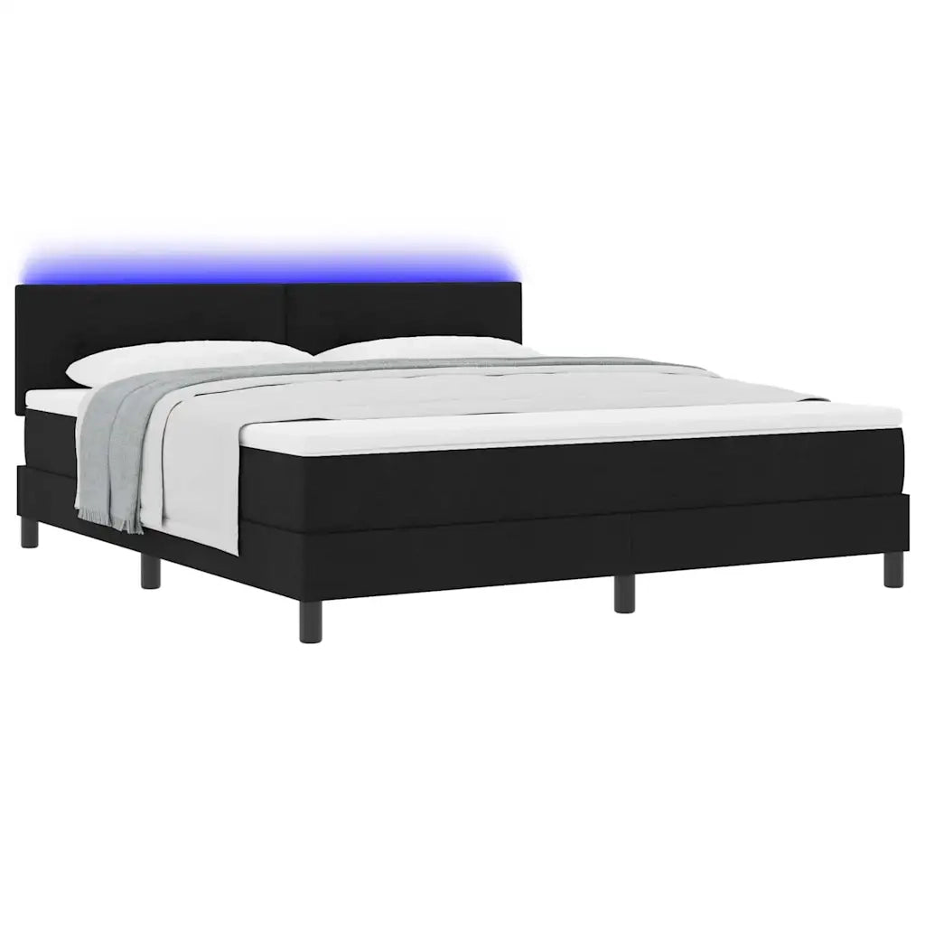Letto a molle con materasso con led Nero 180 x 200 cm Tessuto 3342228