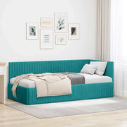 Cornice del letto ad angolo Turchese 90 cm x 190 cm Velluto 42016264