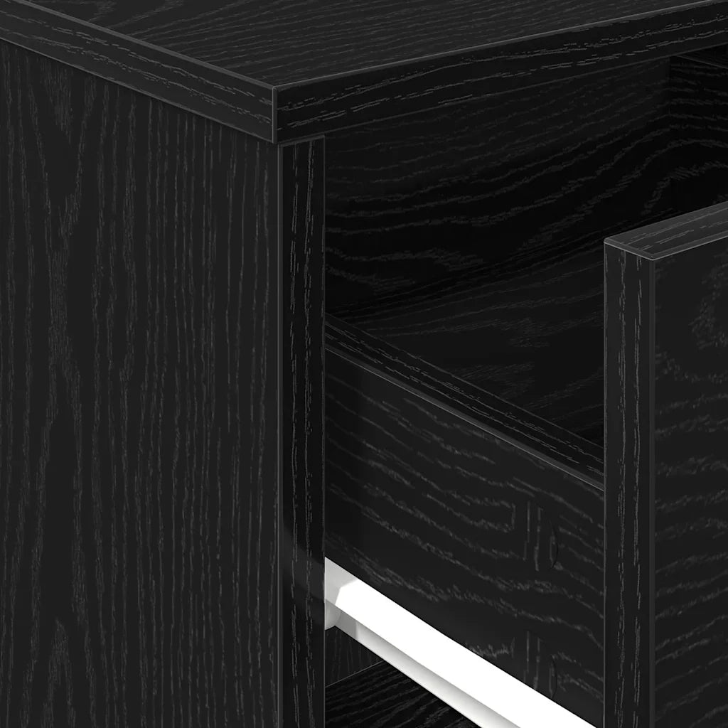 Comodini 2 pz con Cassetto Nero 40x34x50 cm 858770