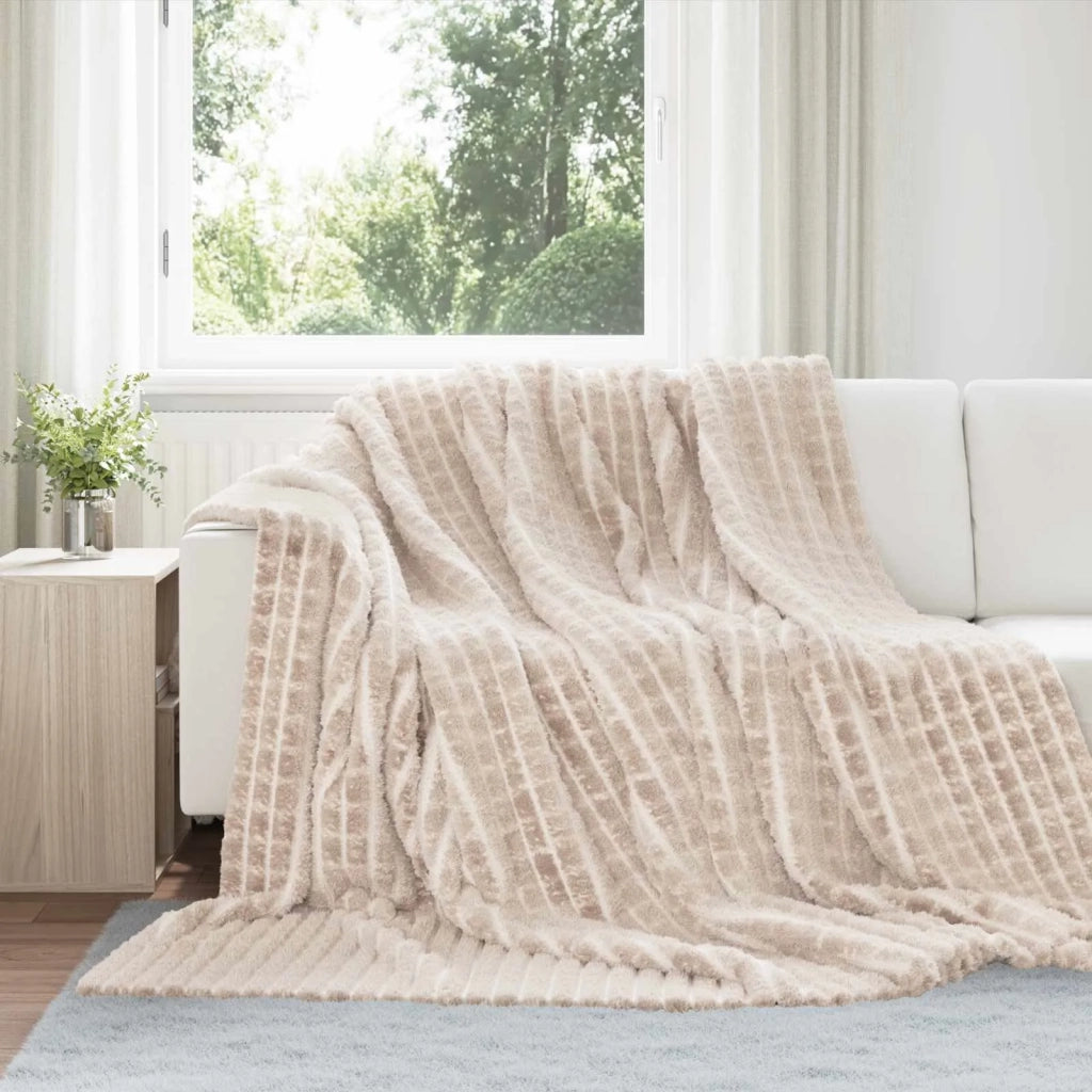 Coperte da Pile 6 pcs Beige 240 x 220 cm Panno