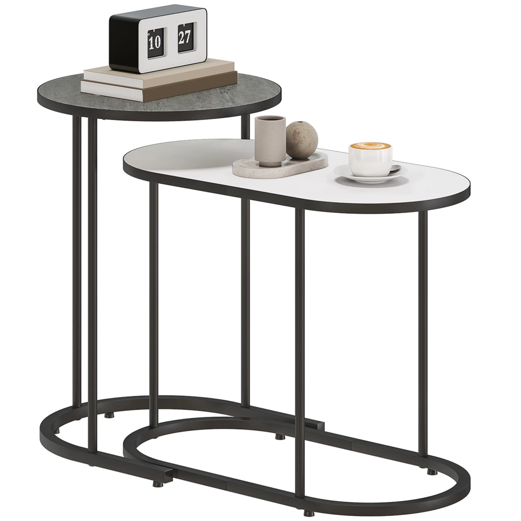 Tavolino da salotto gigogne ¨C zephmum ¨C grigio, bianco, metallo