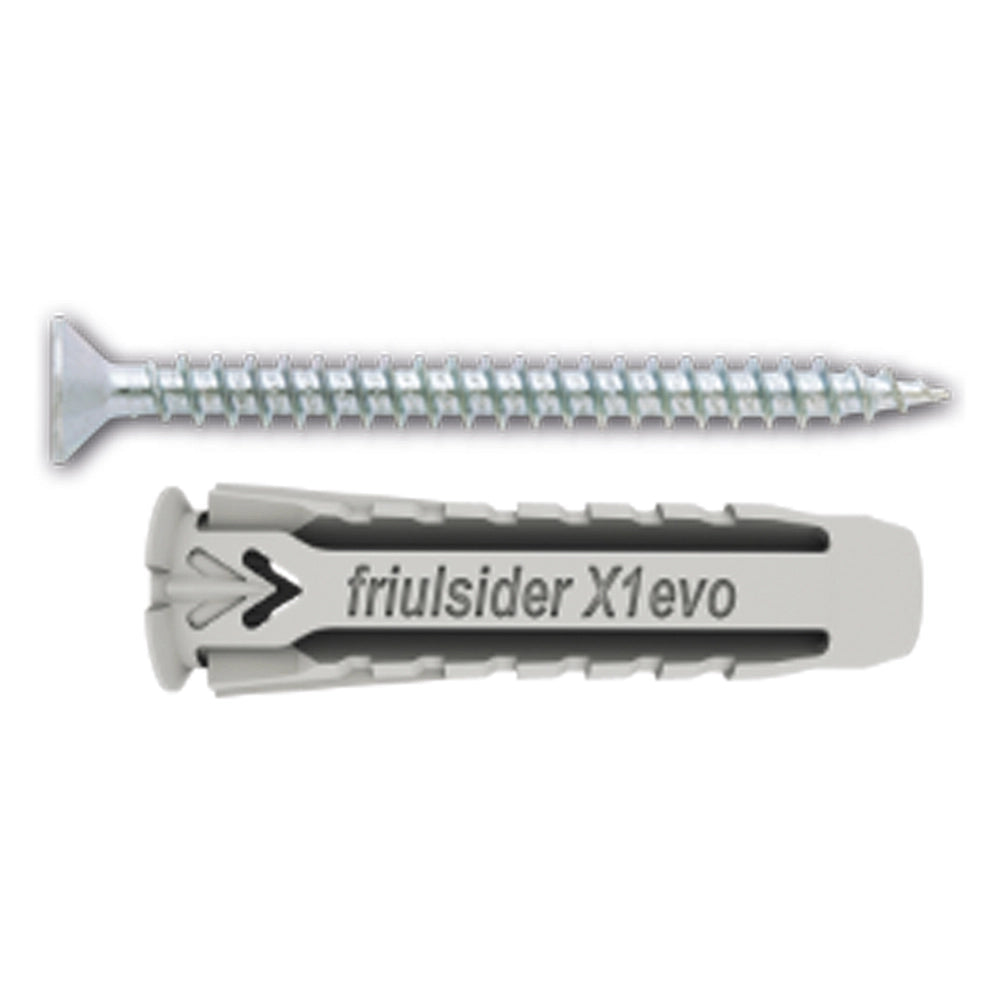 TASSELLO NYLON 'X1 EVO' CON VITE TPS TRUCIOLARE mm 5 x 25 - vite 4 x 30- 100 pezzi  - FRIULSIDER
