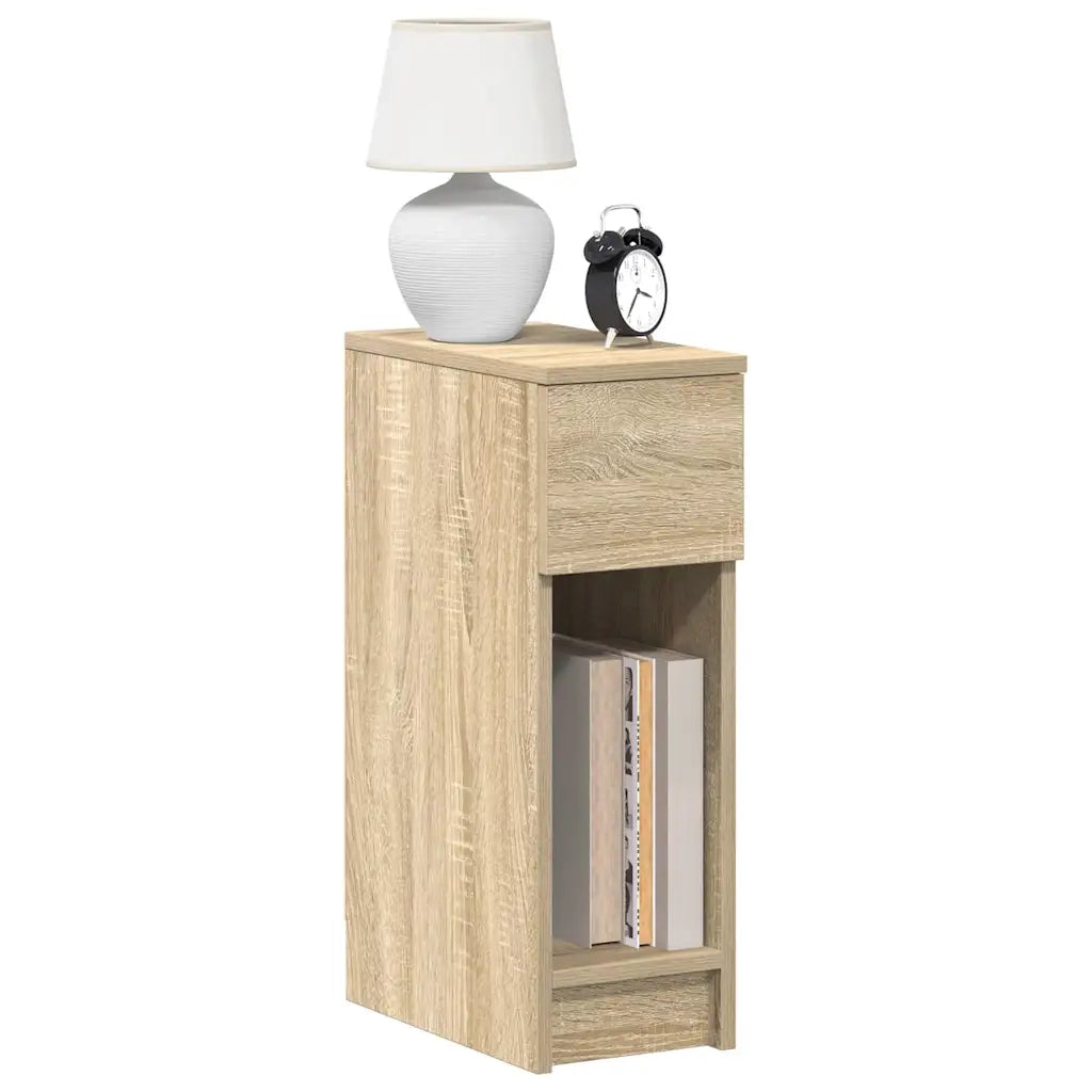Comodino | Armadio da Notte | Mobiletto da notte con Cassetto Rovere Sonoma 20x36x60 cm