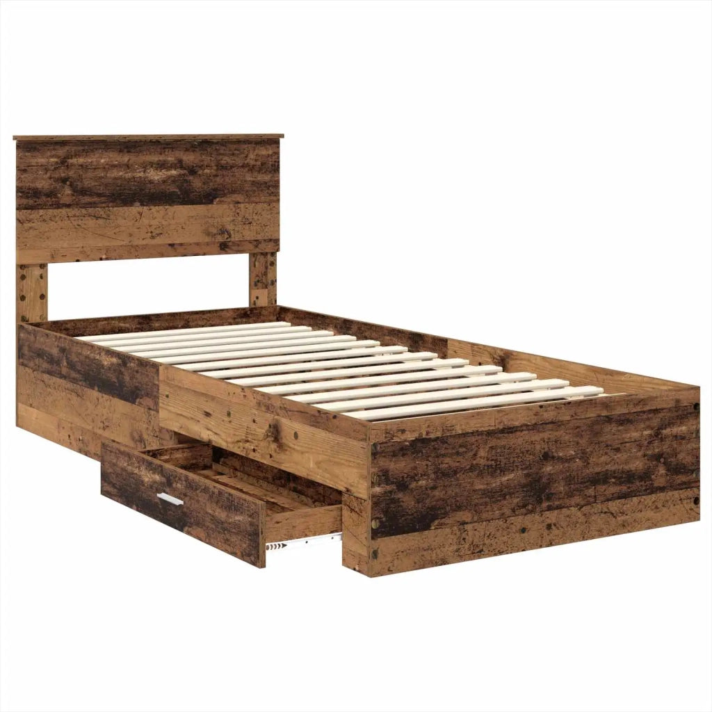 Struttura del letto con testiera Legno vecchio 100 x 200 cm 3408306