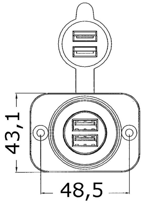 Presa incasso doppia USB bianca