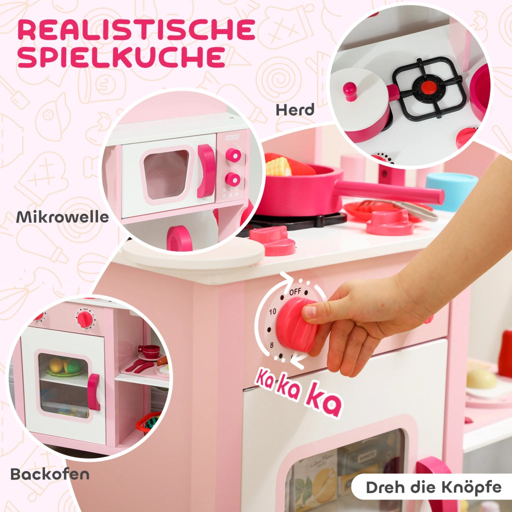 Cucina Giocattolo Bambini ¨C Minimal ¨C Rosa Legno