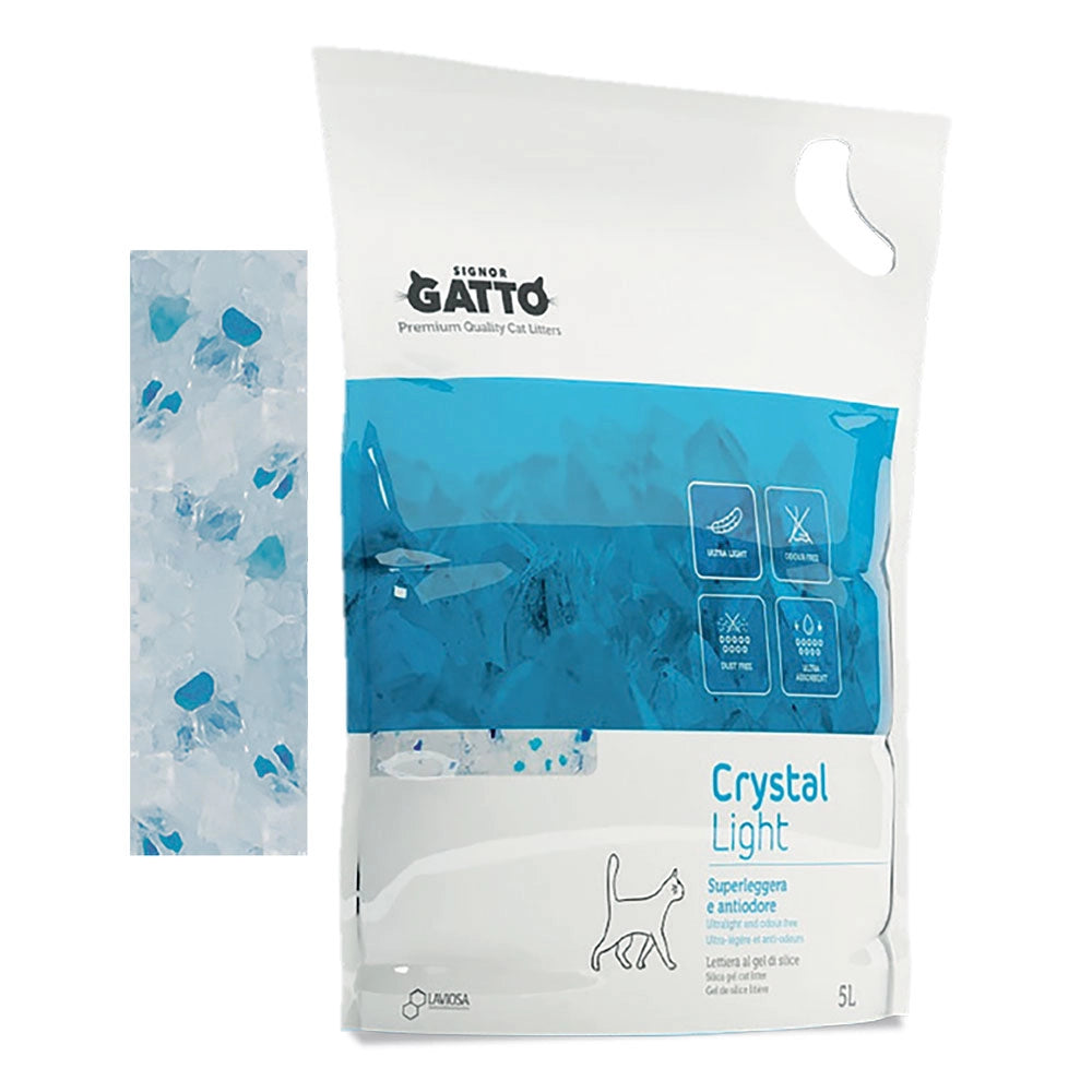 LETTIERA IGIENICA 'CRYSTAL LIGHT' 5 lt- 6 pezzi  - SIGNOR GATTO