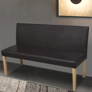 Panca-Sgabello 139,5 cm Marrone Scuro in Similpelle